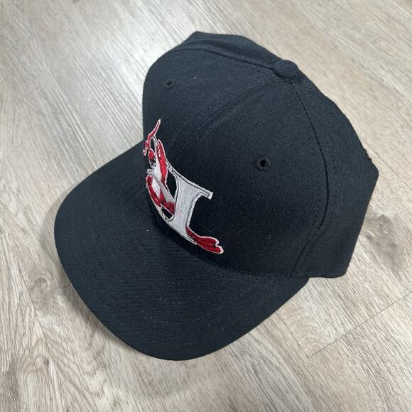 Vintage New Era Hickory Crawdads Hat Snapback MLB Baseball MiLB Blue Wool USA - Picture 9 of 9